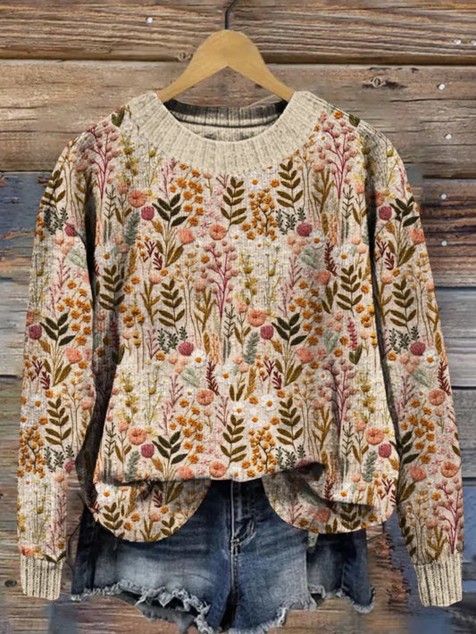 NOVA - COMFORTABLE FLORAL SWEATER