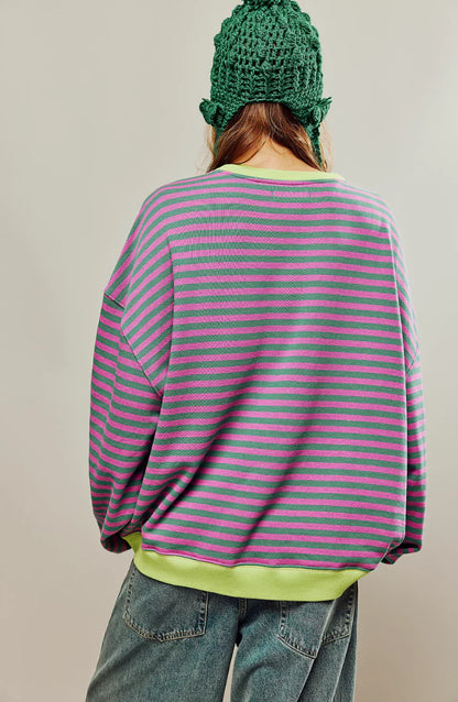 MANA - STRIPED OVERSIZED SWEATER