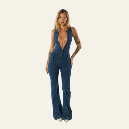 CAPRI - FIGURE-ENHANCING DENIM JUMPSUIT