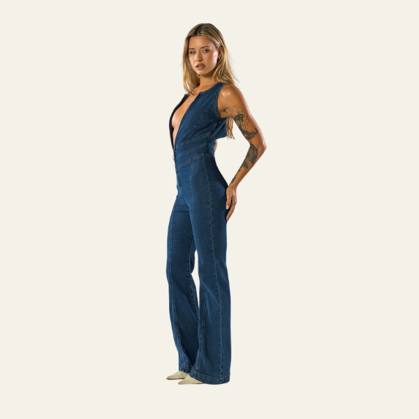 CAPRI - FIGURE-ENHANCING DENIM JUMPSUIT