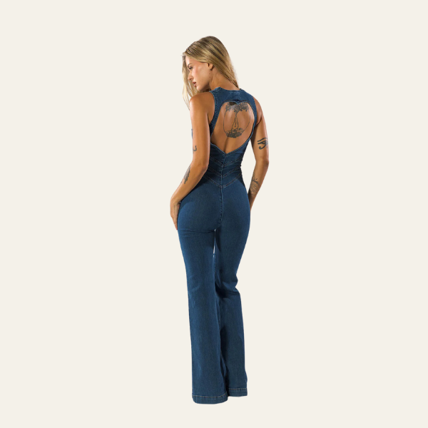 CAPRI - FIGURE-ENHANCING DENIM JUMPSUIT