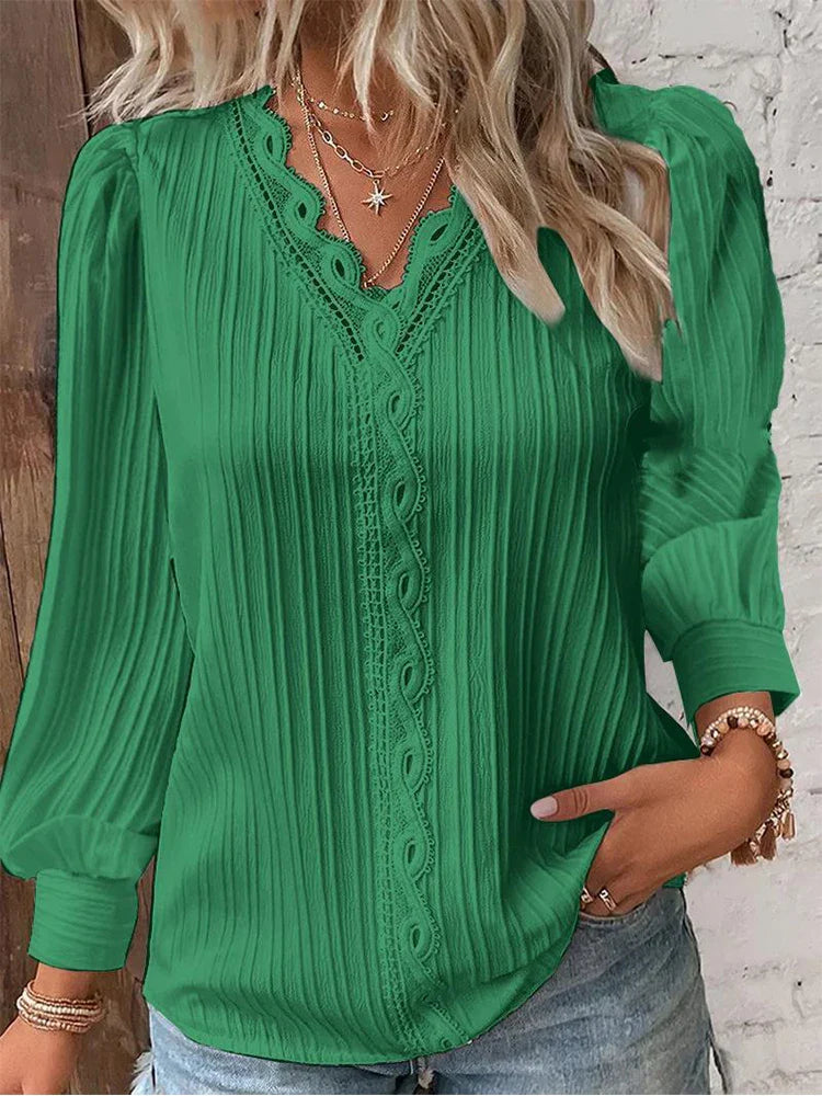 EMMA - CHIFFON BLOUSE WITH LACE DETAILS