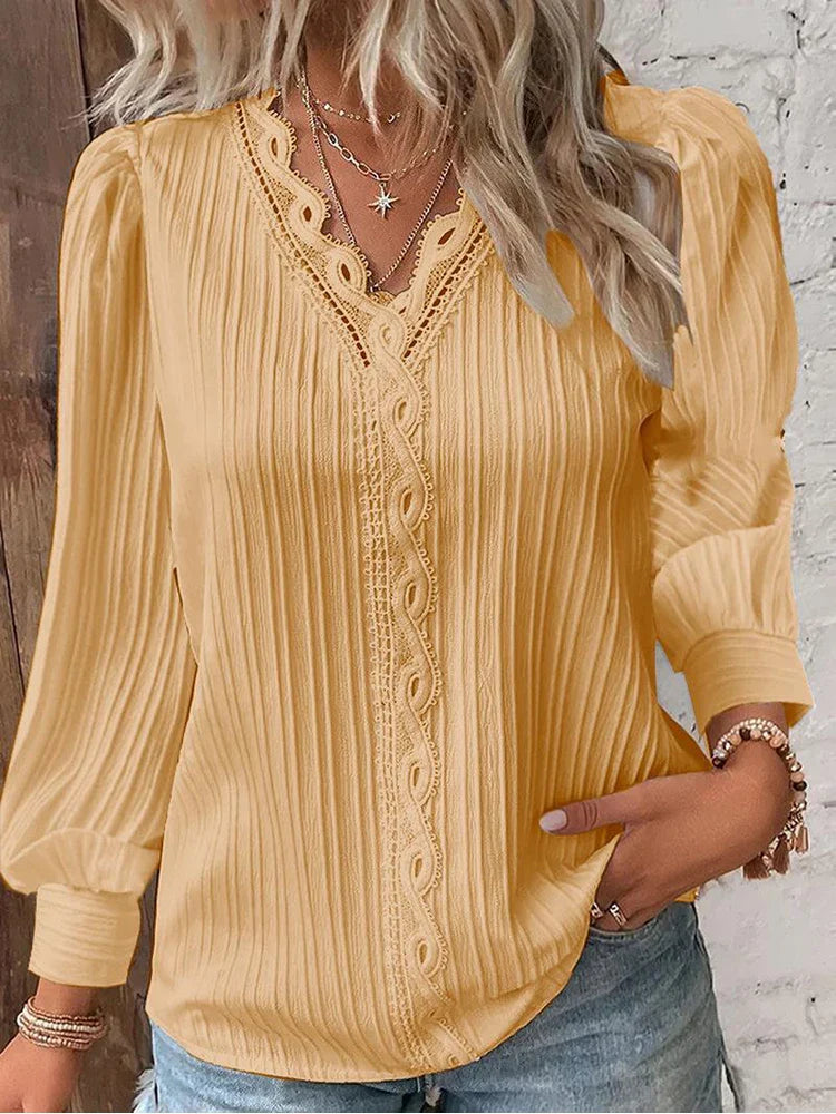 EMMA - CHIFFON BLOUSE WITH LACE DETAILS