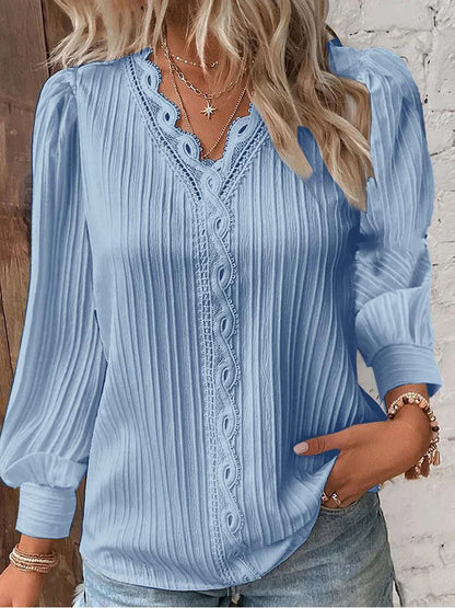 EMMA - CHIFFON BLOUSE WITH LACE DETAILS