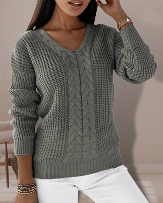 LINSIE - ELEGANT V-NECK SWEATER