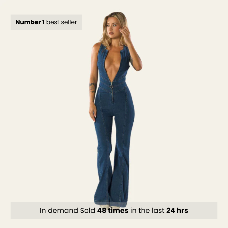 CAPRI - FIGURE-ENHANCING DENIM JUMPSUIT