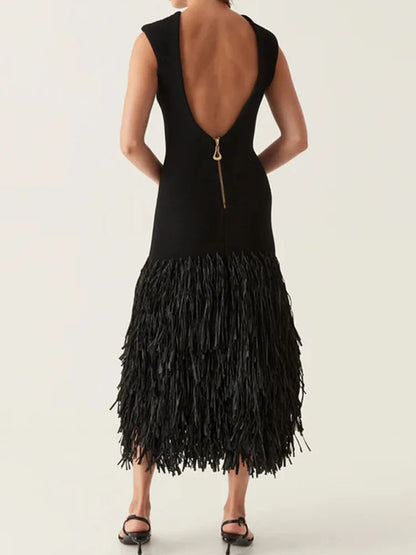 ALINE – LONG FRINGE DRESS