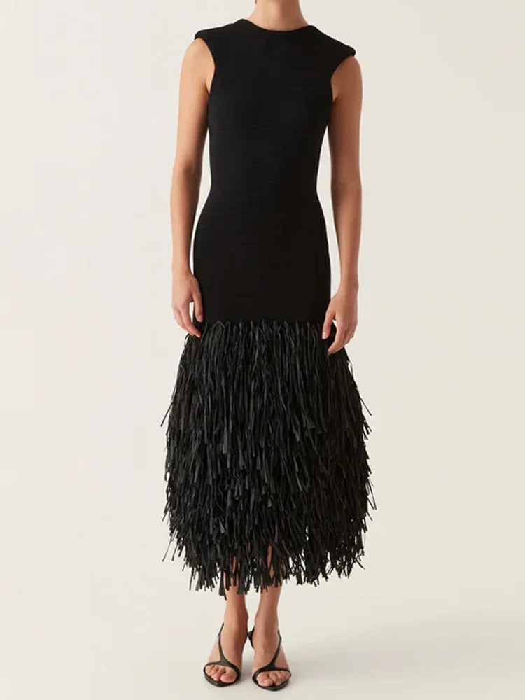 ALINE – LONG FRINGE DRESS