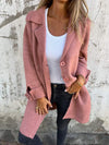 LONG CASUAL COAT WITH STYLISH LAPELS – ELEGANT WOMEN'S COAT FOR EVERY OCCASION