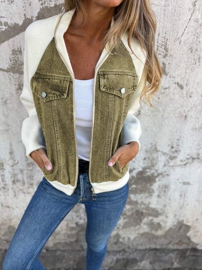 ISABELLA - CASUAL V-NECK ZIPPER JACKET