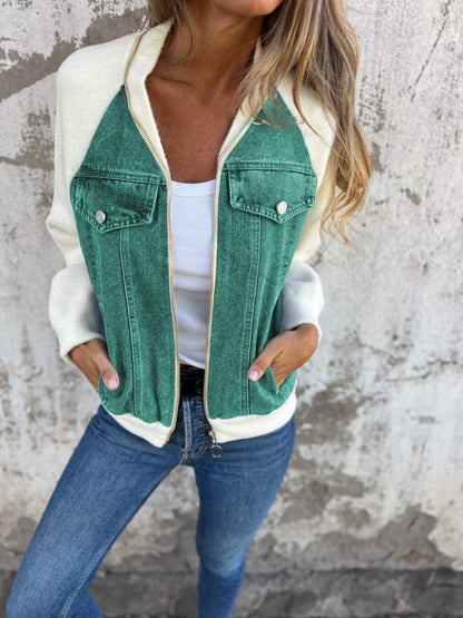 ISABELLA - CASUAL V-NECK ZIPPER JACKET